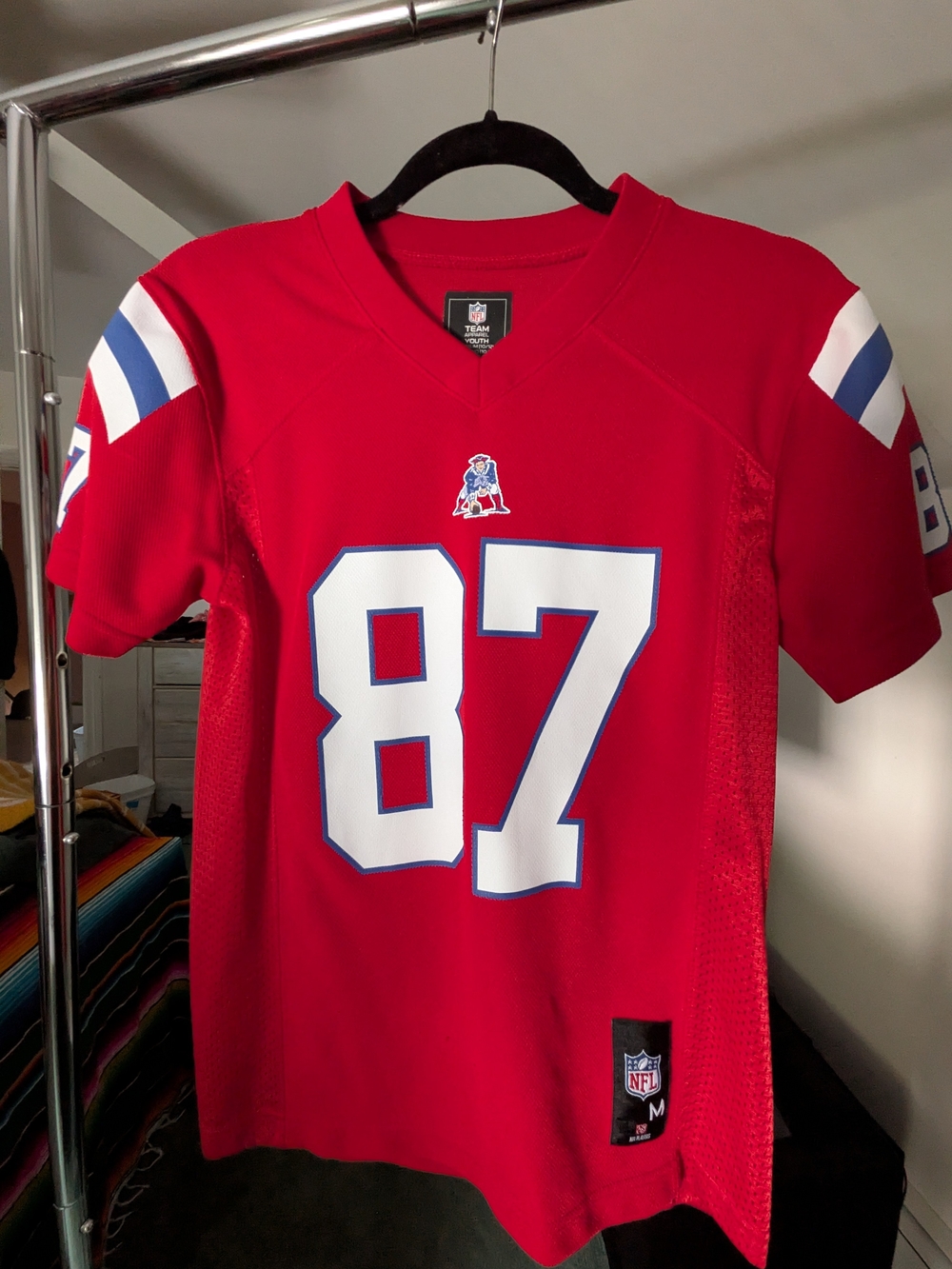NFL Red Kids' #87 Football Jersey - Gronkowski with Blue & White Accents